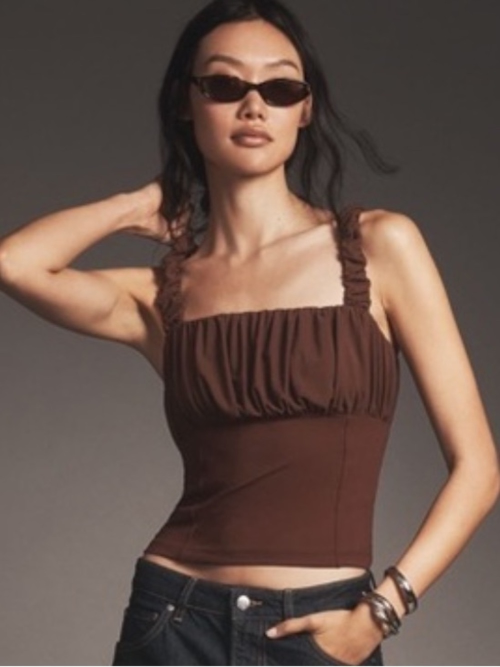 By Anthropologie Shirred Bust Tank